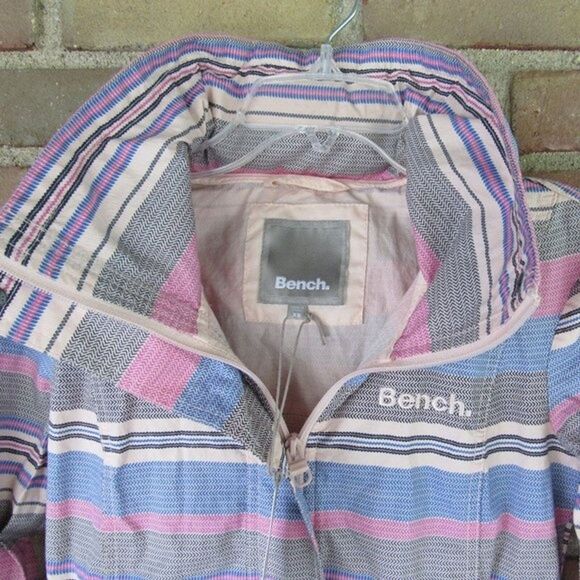 Bench. BBQ Stripe Active Jacket Womens XS Colorful Hidden Hood Outdoors Light - Picture 5 of 16